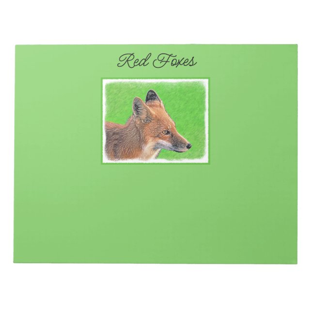 Peinture Red Fox - Bloc-notes original d'art fauni (Devant)