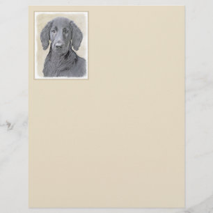 Peinture Retriever à revêtement plat - Art Chien o