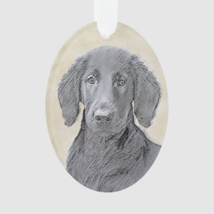 Peinture Retriever à revêtement plat - Art Chien o
