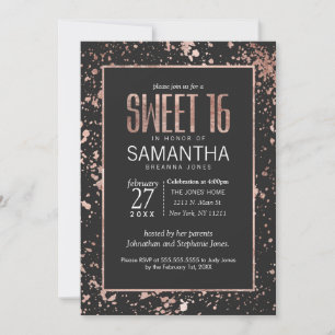 Peinture rose or Déchets doux 16 Invitations