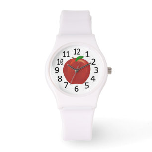 Peinture rouge d'Apple et montre de nombres