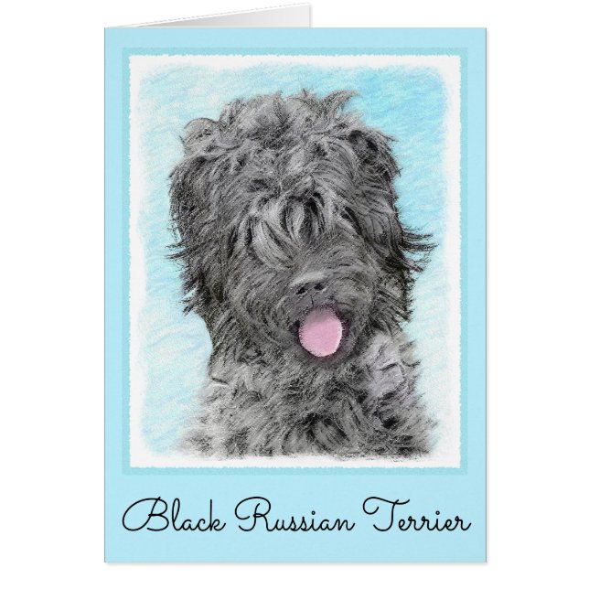 Peinture russe Terrier noir - Chien original migno (Devant)
