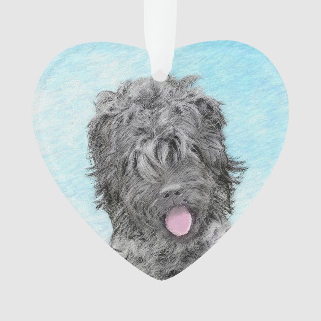 Peinture russe Terrier noir - Chien original migno (devant)