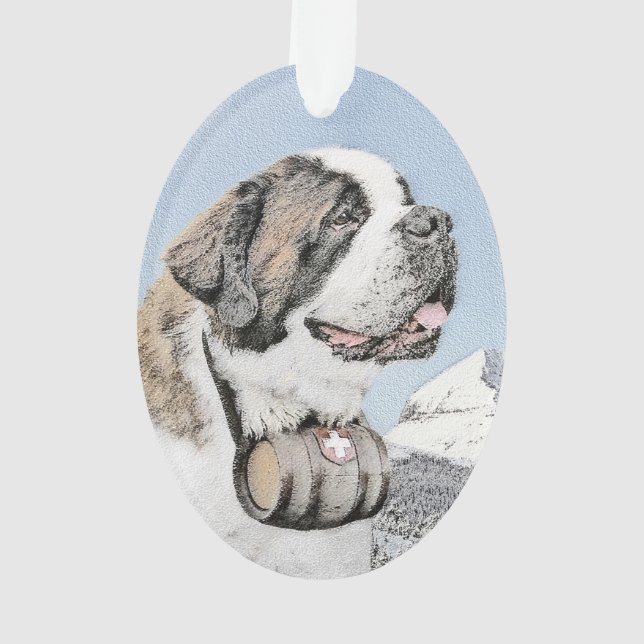 Peinture Saint Bernard - Cute Original Chien Art (dos)