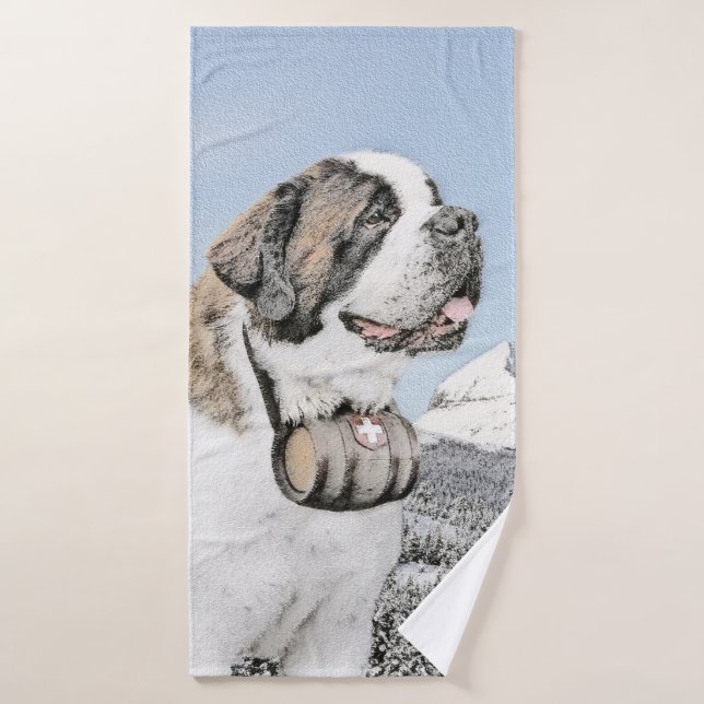 Peinture Saint Bernard - Cute Original Chien Art (Serviette de bain)