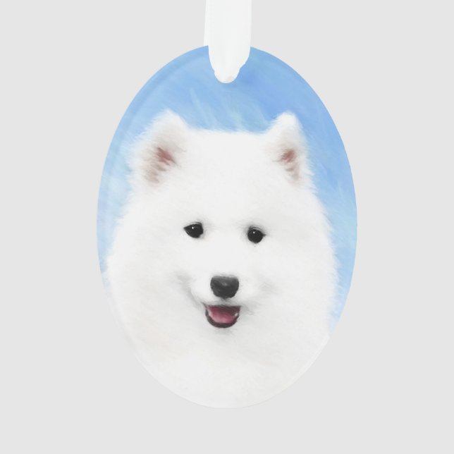 Peinture Samoyed Puppy - Jolie Art Original Chien (dos)