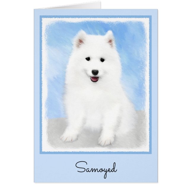 Peinture Samoyed Puppy - Jolie Art Original Chien (Devant)