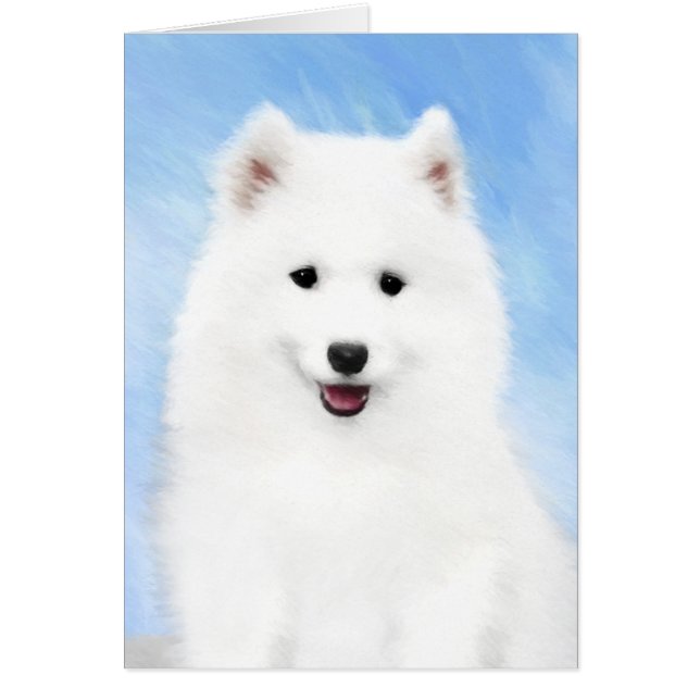 Peinture Samoyed Puppy - Jolie Art Original Chien (Devant)