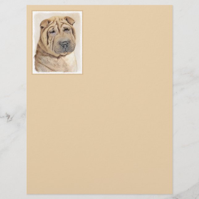 Peinture Shar Pei - Cute Original Chien Art (Devant)