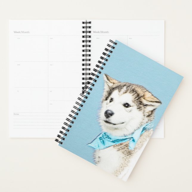 Peinture Sibérienne Husky Puppy - Art Chien origin (Devant avec enveloppe)