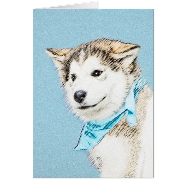 Peinture Sibérienne Husky Puppy - Art Chien origin (Devant)