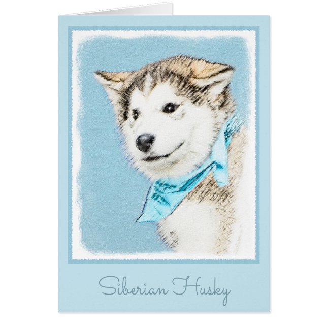 Peinture Sibérienne Husky Puppy - Art Chien origin (Devant)