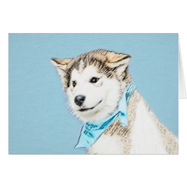 Peinture Sibérienne Husky Puppy - Art Chien origin (Devant horizontal)
