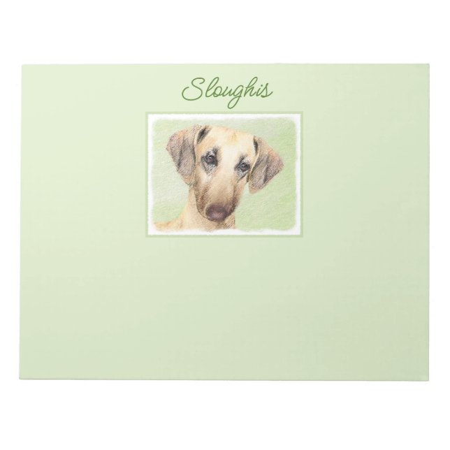 Peinture Sloughis - Bloc-notes original pour chien (Devant)