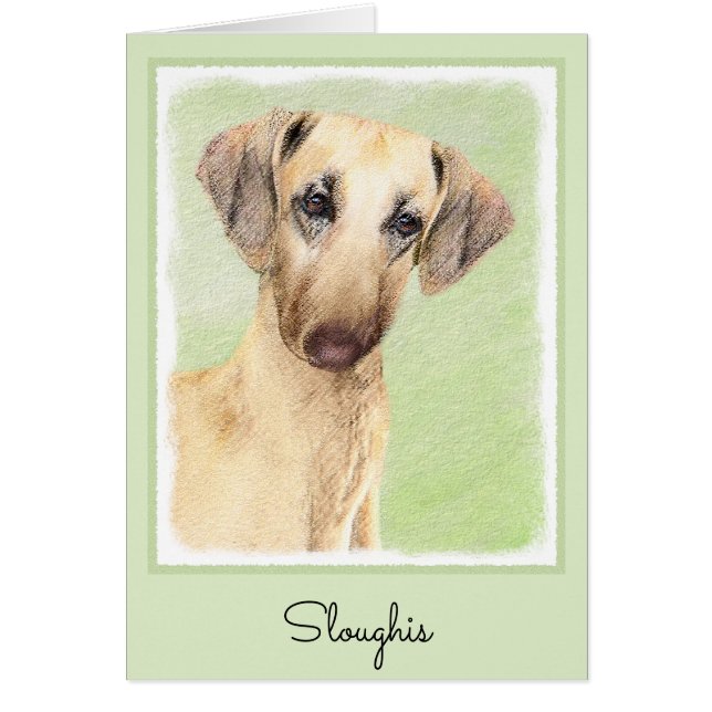 Peinture Sloughis - Joli art original pour chien (Devant)