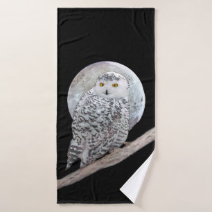 Peinture sur la Chouette neigeuse et la Lune - Art
