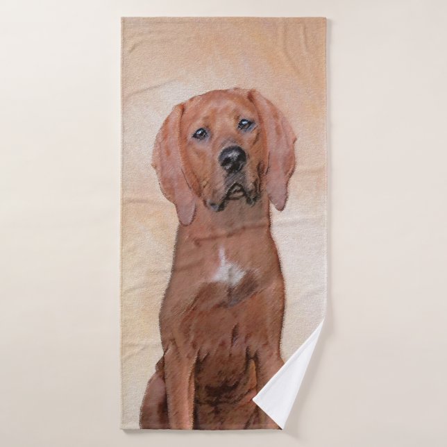 Peinture sur pilon rouge - jolie art original chie (Serviette de bain)