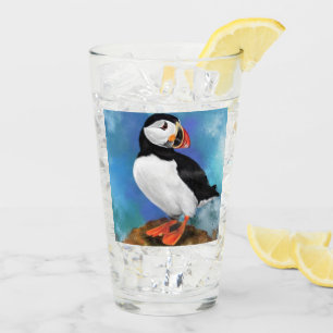 Peinture sur verre du macareux atlantique