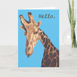 Peinture Tête de Giraffe Bonjour Cartes de voeux