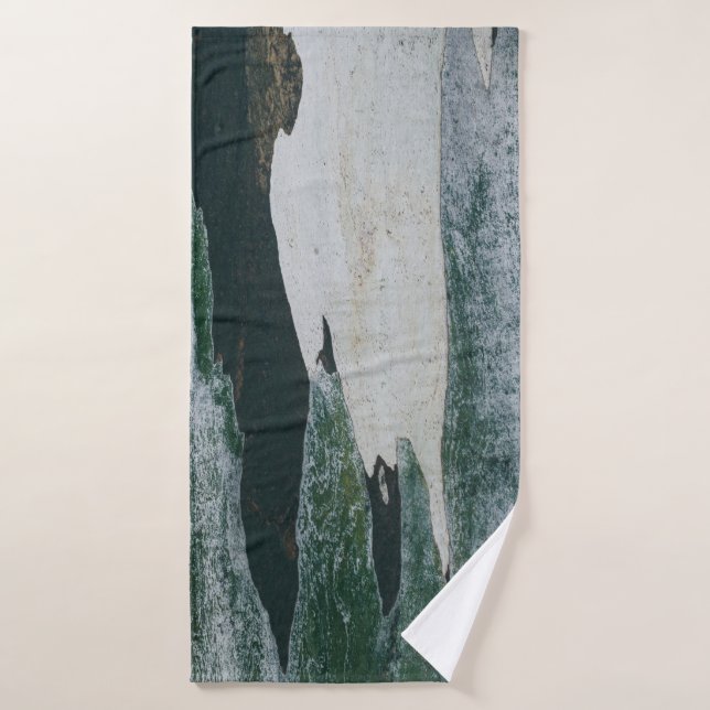 Peinture verte, noire et beige (Serviette de bain)