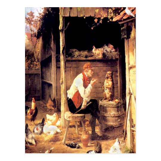 Peinture vintage de beaux-arts de formation de carte postale
