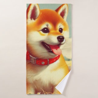 Peinture vintage Shiba Inu