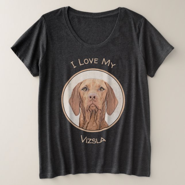 Peinture Vizsla - Joli art original chien (Design devant)