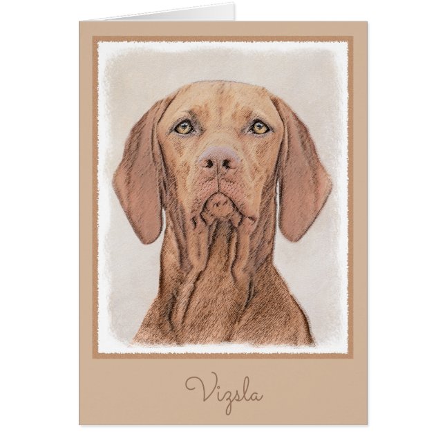 Peinture Vizsla - Joli art original chien (Devant)