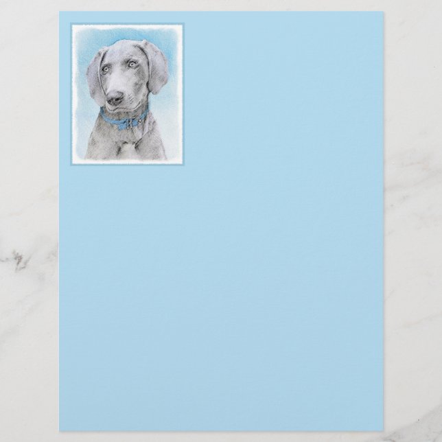Peinture Weimaraner - Joli art original chien (Devant)