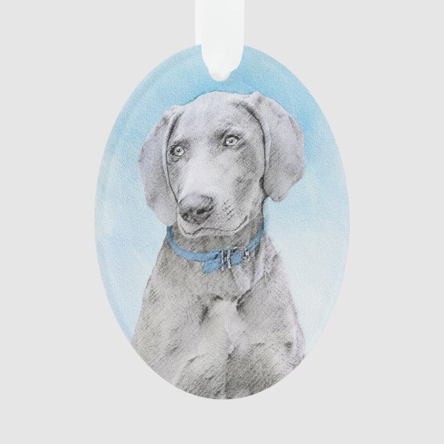 Peinture Weimaraner - Joli art original chien (devant)