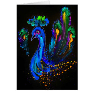 Peinture Whimsical Peacock Blanc à l'intérieur