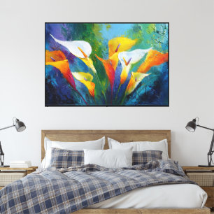 Peintures de fleurs abstraites – Toile florale mod