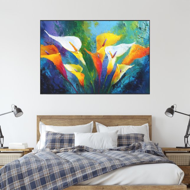 Peintures de fleurs abstraites – Toile florale mod (Insitu(Chambre))