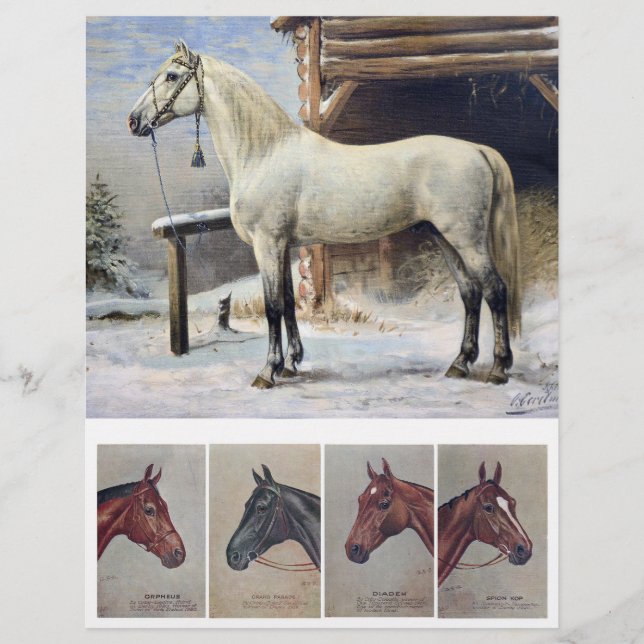 Peintures vintages à cheval de l'ère victorienne (Devant)