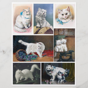 Peintures Vintages pour chats blancs authentiques