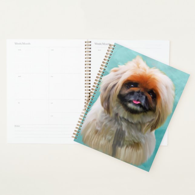Pekingese Chien Aquarelle Art Portrait (Devant avec enveloppe)
