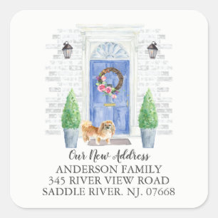 Pekingese Porte Bleue Nouveau Étiquette d'adresse