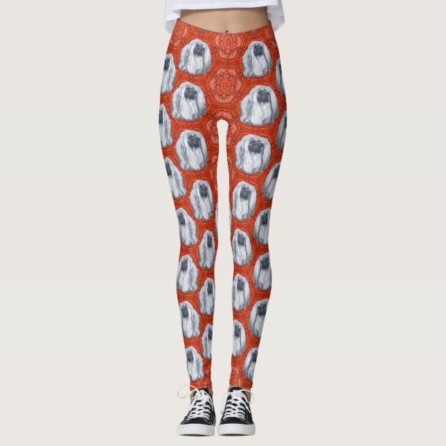 Pékinois Leggings de Design (Devant)