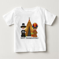 Pèlerin de thanksgiving et T-shirt indien de bébé
