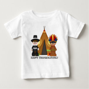 Pèlerin de thanksgiving et T-shirt indien de bébé
