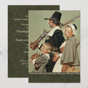 Pèlerin Famille Thanksgiving Dîner Invitations