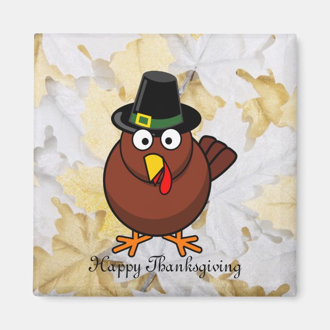 Pèlerin Turquie Thanksgiving Refrigerator Magnet (Devant)