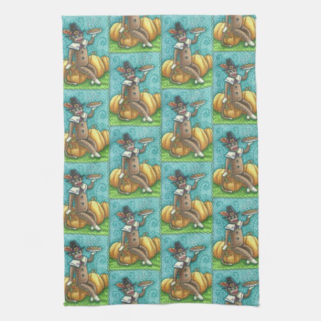 PÈLERINERIE DE SOCK MONKEY, SERVIETTE DE CUISINE (Vertical)