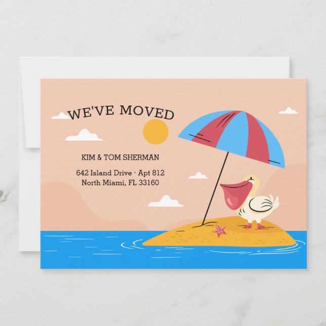 Pelican Beach Moving Faire-part (Devant)