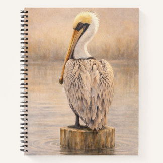Pélican de port | Art de la faune côtière | Cahier