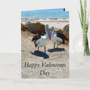 Pélican Love, Valentines Day, Carte de voeux.