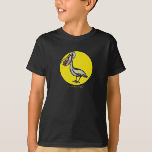 Pélican mignon drôle avec le T-shirt fâché de