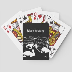 Pélicans blancs sur les cartes de jeu classique no