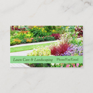 Pelouse de jardin et carte de visite anglais