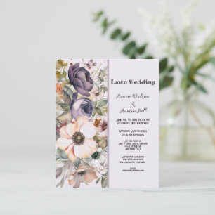 PELOUSE Purple et Pêcher Vintage Floral Mariage